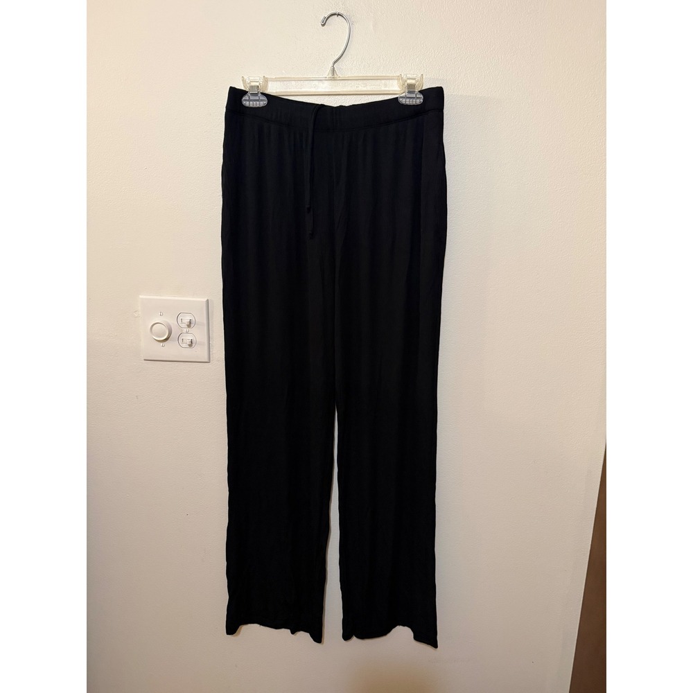Skims Ribbed Soft Lounge Pants w/ Pockets Size S Black